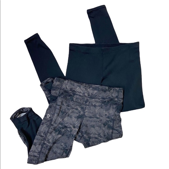 Athleta Leggings LOT of Two - Maze Be Free Knicker XXS & Plain Black Legging XS - Picture 4 of 6